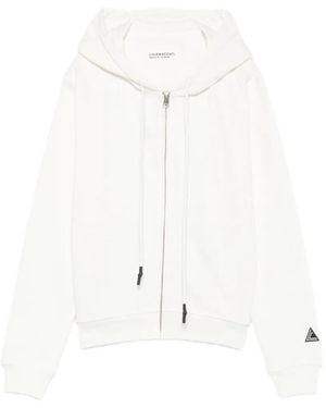 Liviana Conti Zip-Fastening Drawstring Hoodie - White