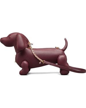 Thom Browne Mini Hector Leather Shoulder Bag - Purple