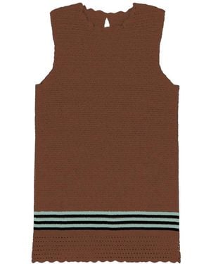 B.B. Wallace Stripe-Detail Sleeveless Tank Top - Brown