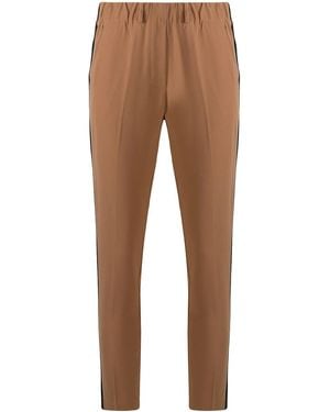 Blanca Vita Side-Strip Slim Trousers - Brown