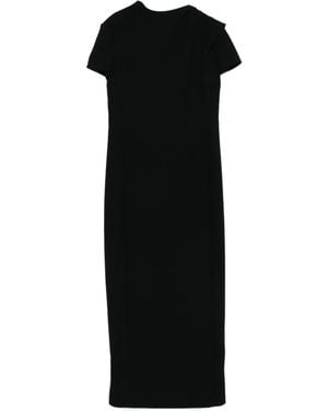 KHAITE Iryl Short Sleeve Midi Dress - Black