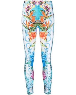 Philipp Plein Hawaii Graphic-Print Leggings - Blue