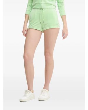 Juicy Couture Rhinestone-Logo Mini Shorts - Green