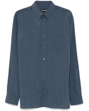 Tom Ford Camicia Con Colletto Button-Down - Blu