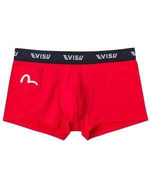 Evisu Logo-Print Boxers - Red