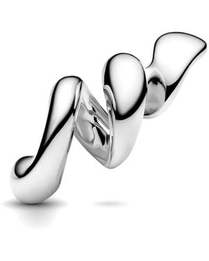Maria Black Coil Stud Earring - White