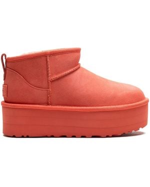 UGG Classic Ultra Mini "Vibrant Coral" Boots - Red