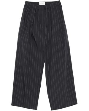 St. Agni Striped Pleated Pants - White