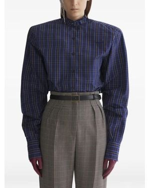 Mugler Padded Shoulders Shirt - Blue
