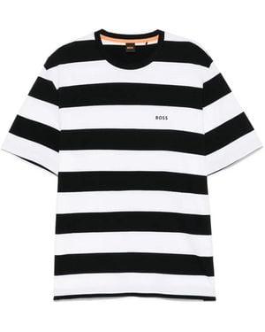BOSS ストライプ Tシャツ - ブラック
