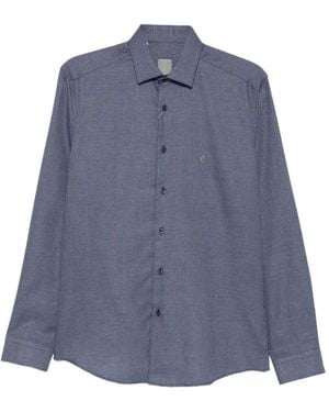 Carducci Micro-Patterned Button-Down Shirt - Blue