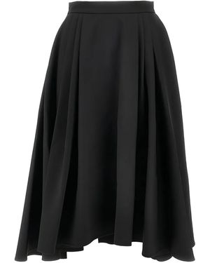 Bally Falda midi de lana plisada - Negro