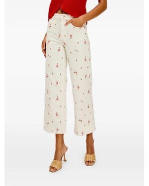 Rails Getty Floral-Print Cropped Pants - White
