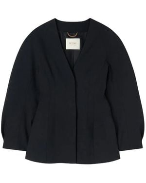 RETORI Hourglass Single-Breasted Wool Blazer - Black