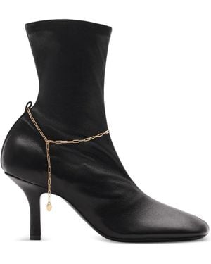 Burberry Leather Court Shoes Boot - Black