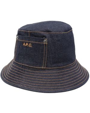 A.P.C. Pocket-Detail Denim Bucket Hat - Blue