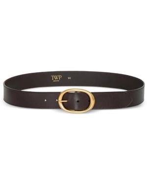 Twp Dakota Oval-Buckle Belt - White