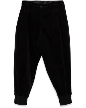 Yohji Yamamoto Velvet Tapered Pants - Black