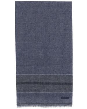 ZEGNA Striped Scarf - Blue