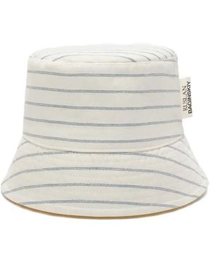 Ruslan Baginskiy Striped Label Bucket Hat - White