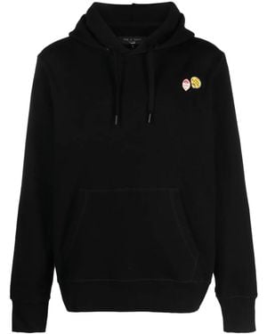 Rag & Bone Apple Drawstring Cotton Hoodie - Black