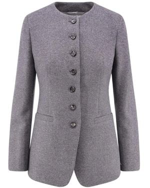 Max Mara Crew-Neck Blazer - Grey