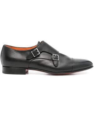Santoni モンクストラップ シューズ - ブラウン