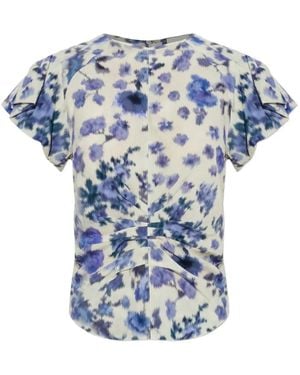 Isabel Marant Top Tullya con volantes - Azul