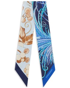 Ferragamo Sjaal Met Animals-Print - Blauw