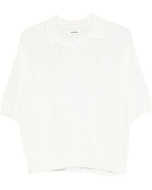 Cordera Lace-Effect Perforated Top - White