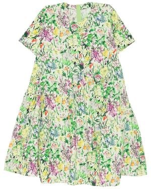 JNBY Floral-Print Round-Neck Dress - Green
