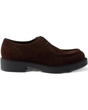 Prada Suede Derby Shoes - Brown