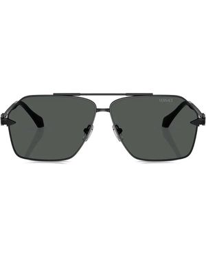 Versace Medusa-Embellished Pilot Sunglasses - Grey