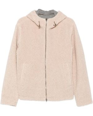 Herno Fleece-Texture Hooded Jacket - Natural