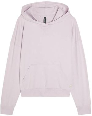 Vuori Logo-Patch Jersey Hoodie - Pink