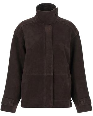 ROTATE BIRGER CHRISTENSEN High-Neck Leather Jacket - Black