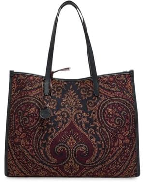 Etro Lovtter Leather Tote Bag - Brown