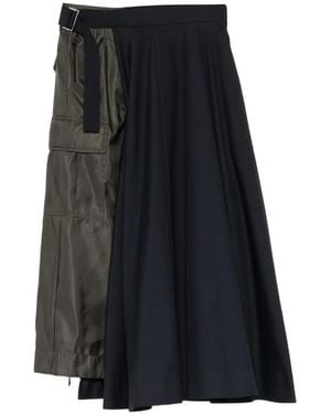 Sacai Hybrid Cargo-Pocket Skirt - Black