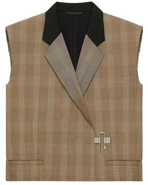 Givenchy Prince Of Wales Check Sleeveless Jacket - Brown