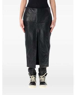 Rick Owens Sliced Midi Skirt - Black