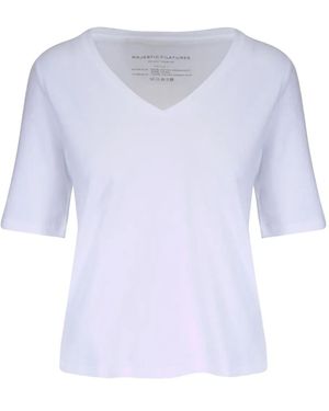 Majestic Filatures Vネック Tシャツ - ホワイト