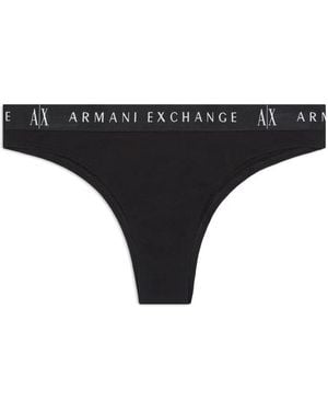 ARMANI EXCHANGE Logo-Waistband Briefs - Black