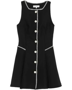 Stine Goya Whipstitch-Trim Button-Up Mini Dress - Black