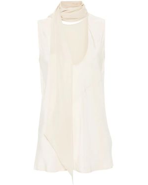 Helmut Lang Top Mit Schal - Weiß