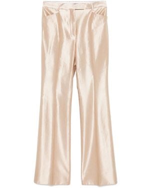 Tom Ford Ribbed Straight-Leg Satin Pants - Natural