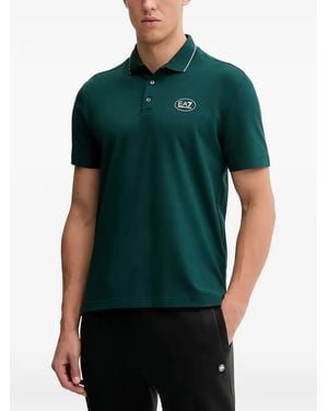EA7 Poloshirt Met Logoprint - Groen
