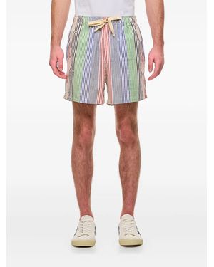 Howlin' Gestreifte Seersucker-Shorts - Blau
