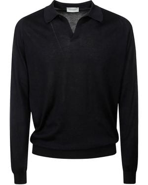 John Smedley Polo A Maniche Lunghe - Nero
