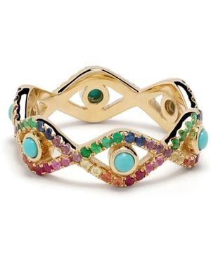 Sydney Evan 14Kt Evil Eye Eternity Multi-Stone Ring - Metallic