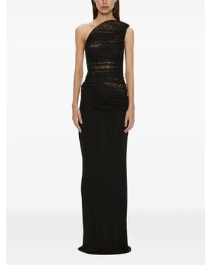 Christopher Esber Concave Wired-Lace Slim-Fit Maxi Gown Dress - Black